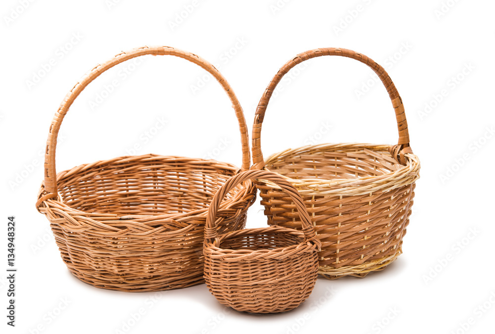 wicker basket isolated