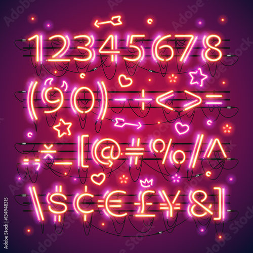 Glowing Double Neon Red Numbers