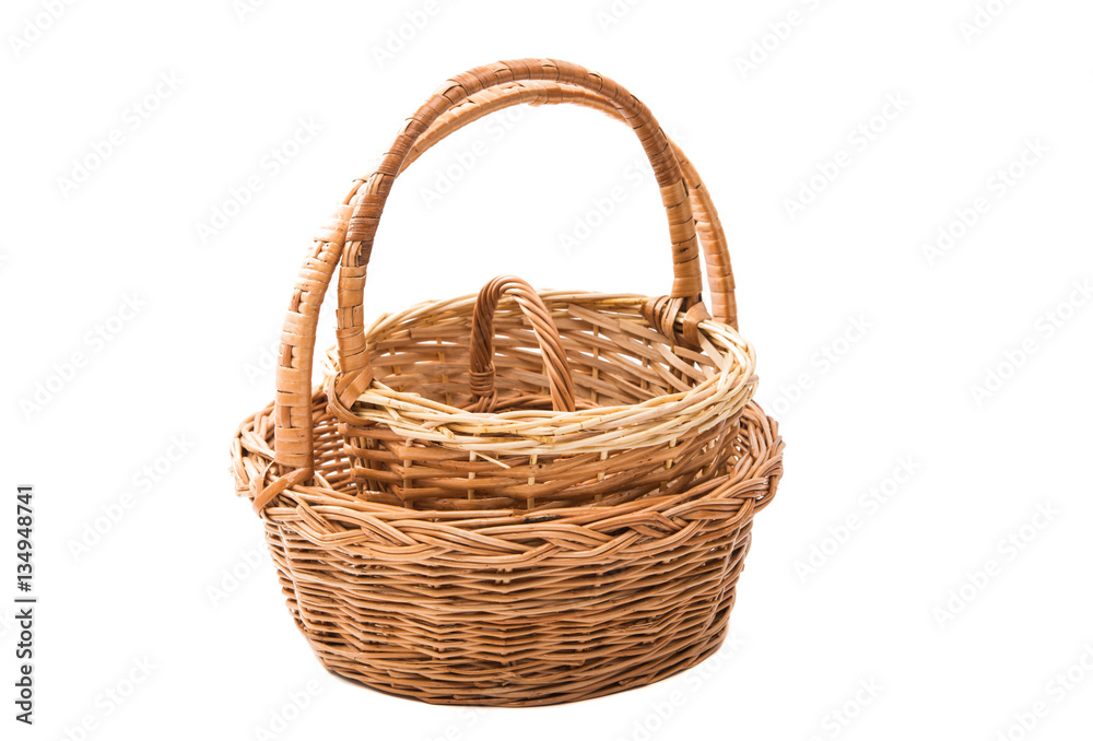 wicker basket isolated