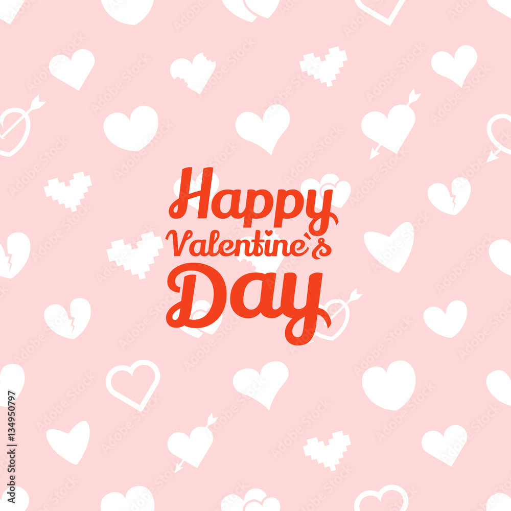 Happy valentines day seamless pattern. Valentines vector abstrac