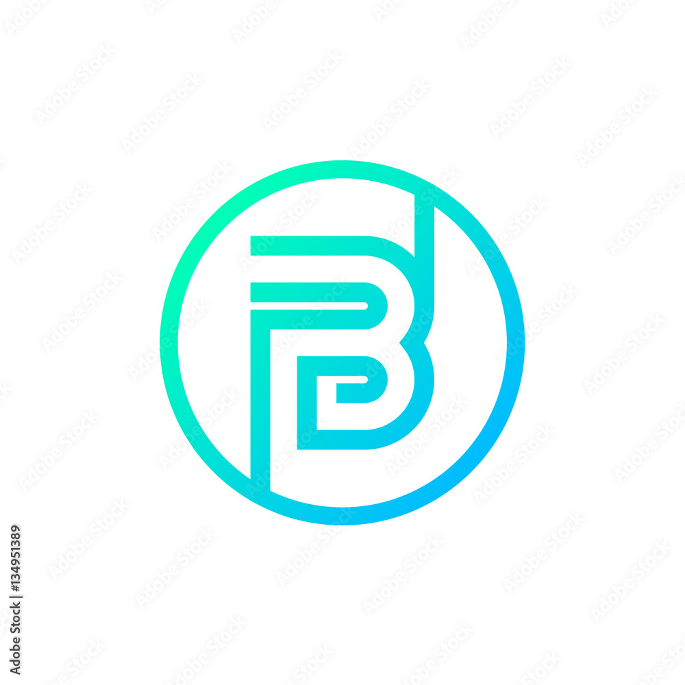 Letter B logo,Circle shape symbol,Digital,Technology,Media Stock Vector ...