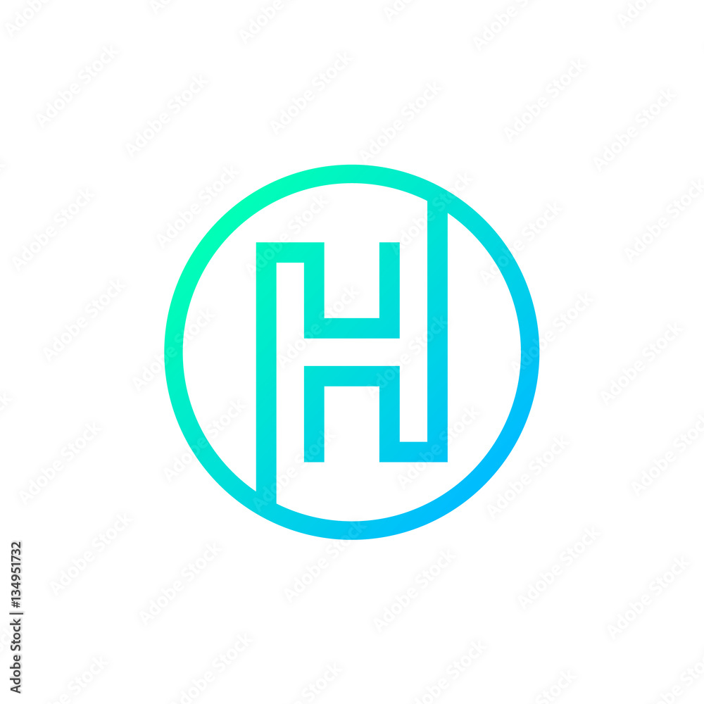 Letter H logo,Circle shape symbol,Digital,Technology,Media Letter H logo,Circle shape symbol,Digital,Technology,Media