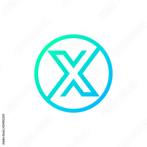 Letter X logo,Circle shape symbol,Digital,Technology,Media