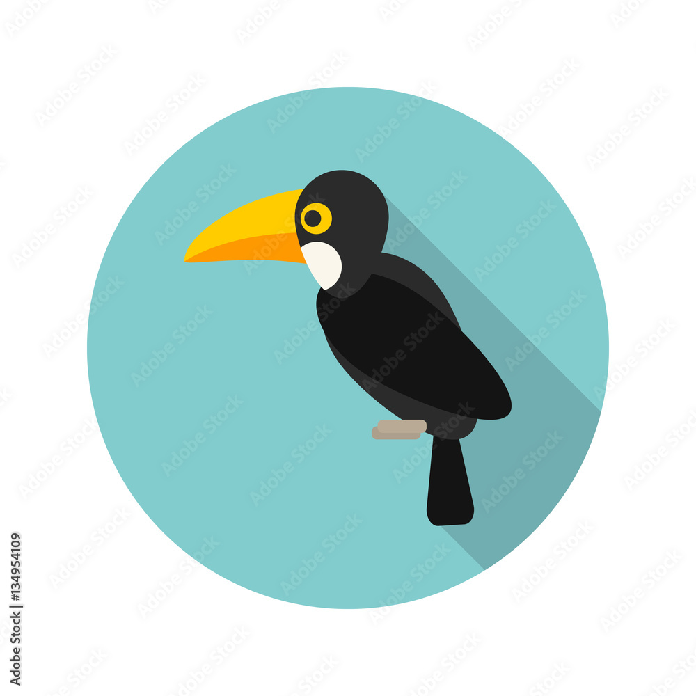 Naklejka premium Toucan color flat icon