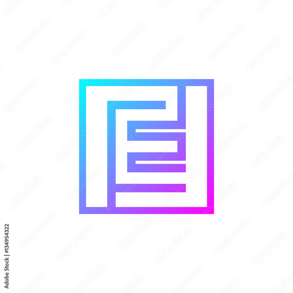Letter E logo,Square shape symbol,Digital,Technology,Media Letter E logo,Square shape symbol,Digital,Technology,Media