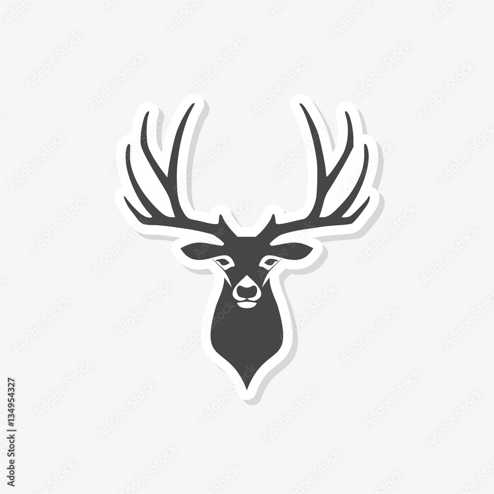 Fototapeta premium Deer head illustration vector sticker
