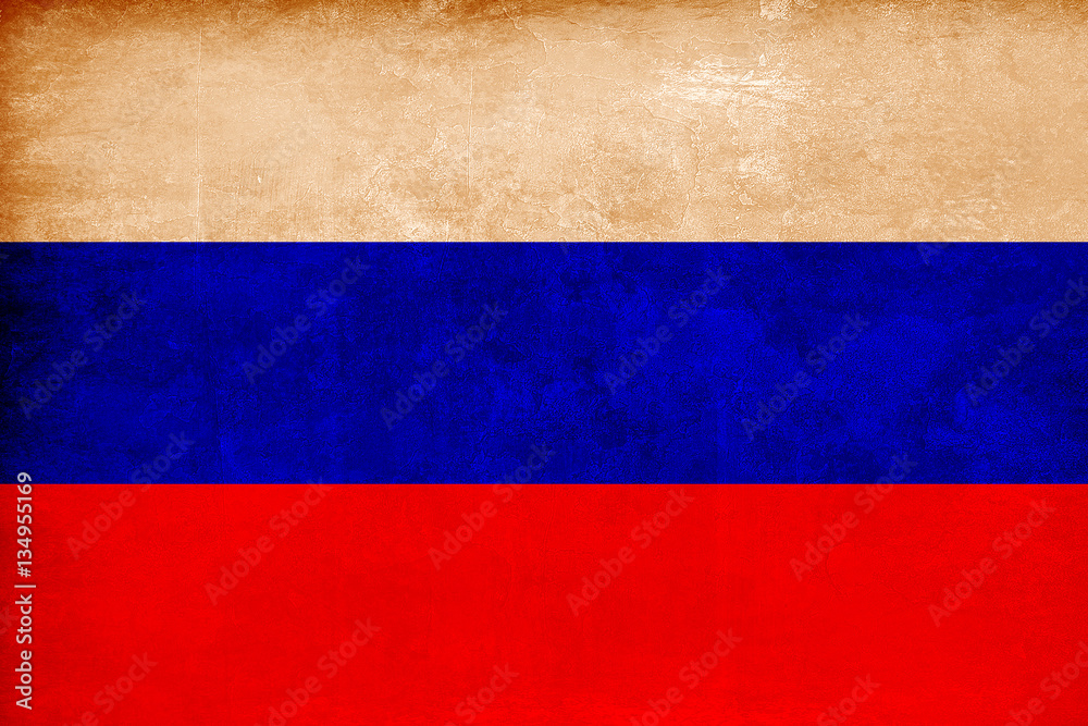 Fototapeta premium Grunge textured russian flag