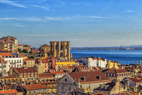 Lisbon view with the cathedral Sé de Lisboa. photo