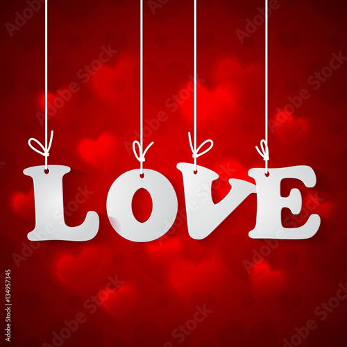 Background with love inscription