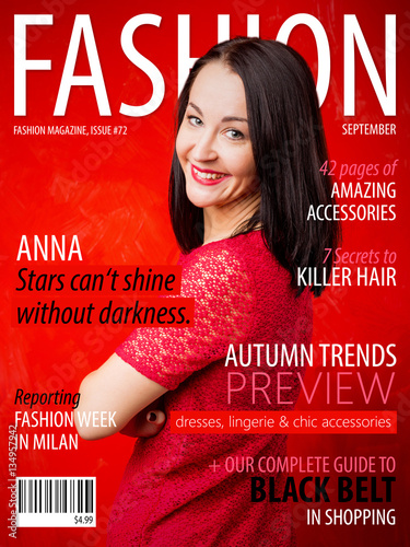Sample fashion magazine cover photo