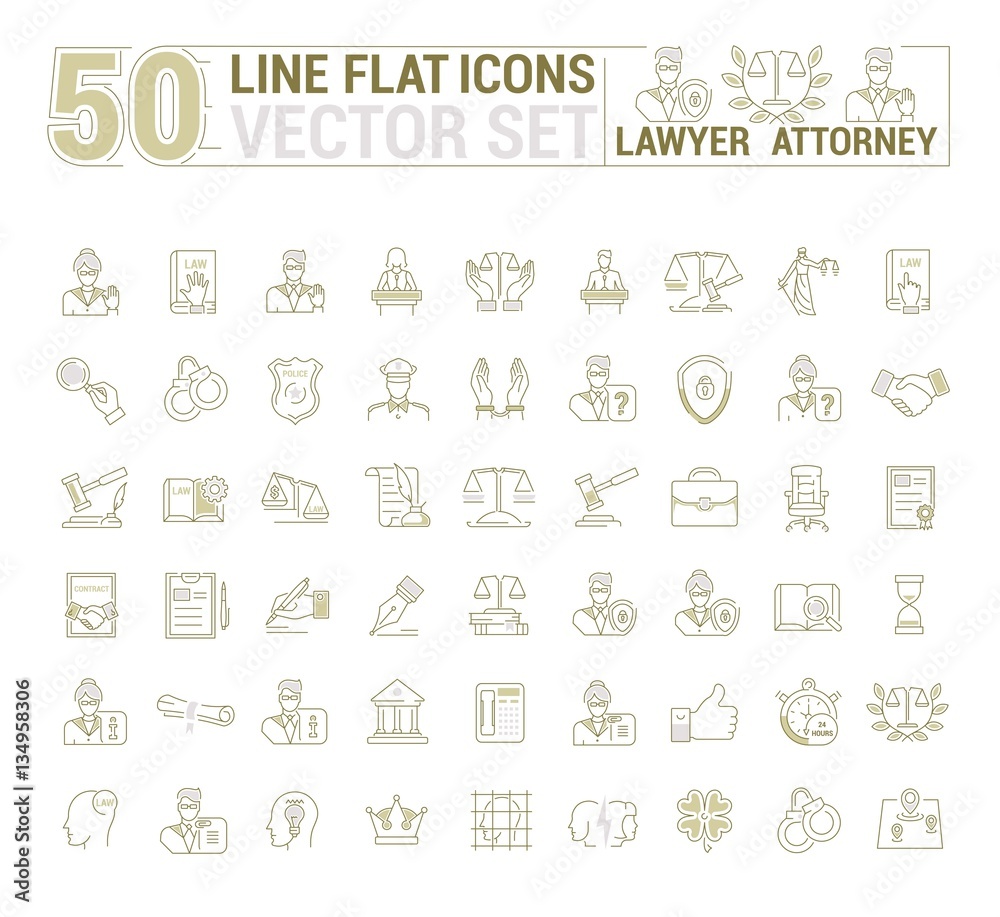 Vector graphic set. Icons in flat, contour, thin and linear design.Lawyer. Law and case law. Simple icon on white background.Concept illustration for Web site, app. Sign, symbol, emblem. Vector graphic set. Icons in flat, contour, thin and linear design.Lawyer. Law and case law. Simple icon on white background.Concept illustration for Web site, app. Sign, symbol, emblem.
