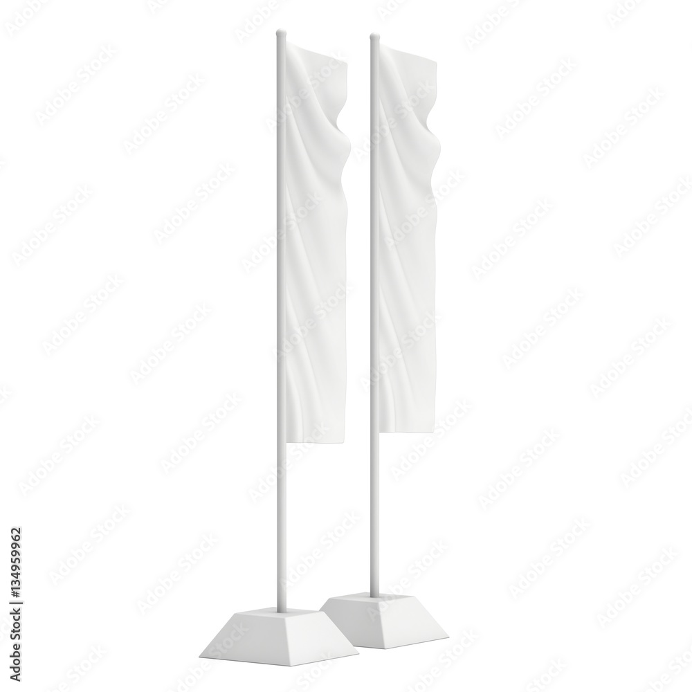 Flag Blank Expo Banner Stand. Trade show booth. 3d render illustration isolated on white background. Template mockup for your expo design. Flag Blank Expo Banner Stand. Trade show booth. 3d render illustration isolated on white background. Template mockup for your expo design.