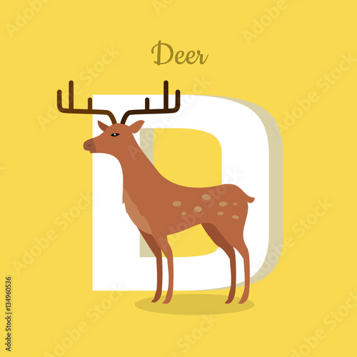 Animal Alphabet Concept in Flat Design
