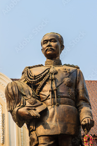 The brass statue of King Chulalongkorn (Rama V) at Phra Ramratch photo