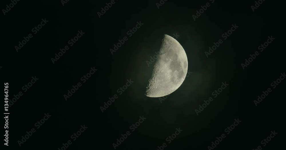 half moon timelapse with clouds 4K half moon timelapse with clouds 4K