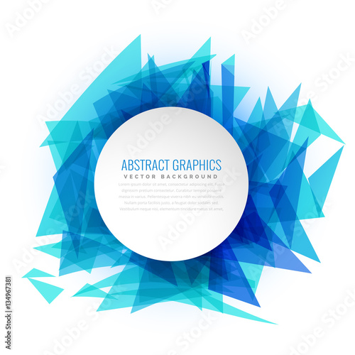 blue abstract triangle background frame