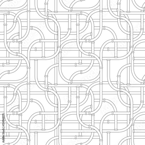 Tube turning fittings connection web seamless pattern wallpaper