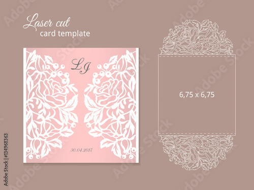 Laser cut invitation card template