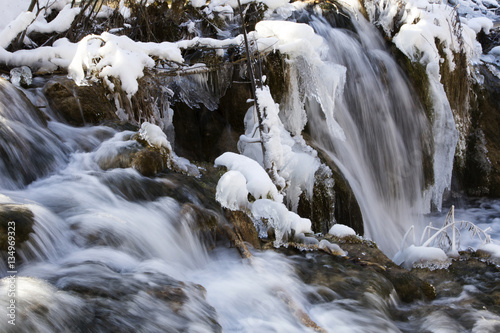 Plitvice lakes  national park in Croatia - winter edition