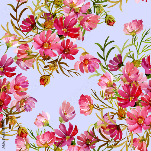 Seamless pattern garden flowers © svemar