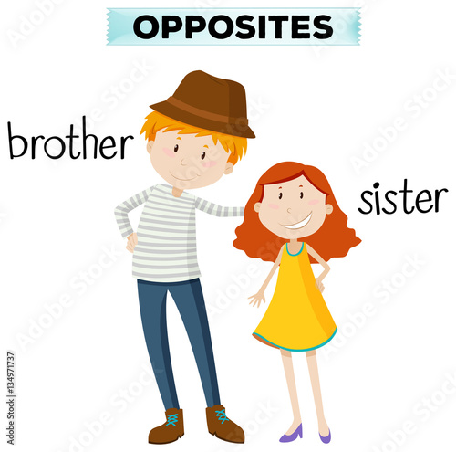 Opposite words for brother and sister
