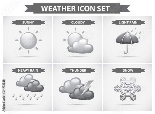 Weather icon with different types of weathers