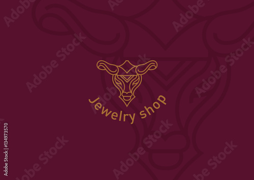 logo for jewelry shop, a decoration in the form of a bull's head