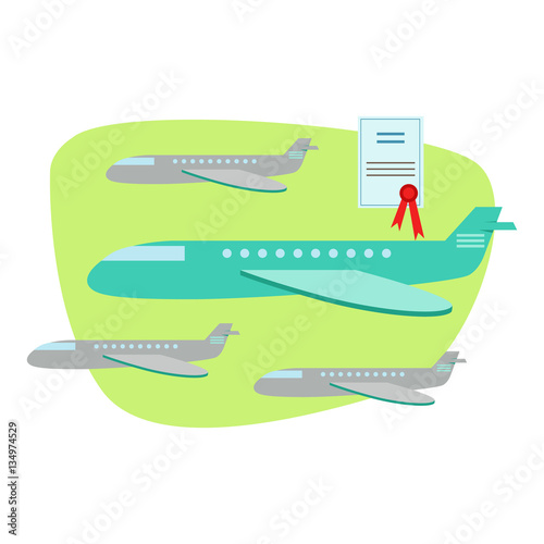 Air And Plane Travel Protected By Insurance Contract   Insurance Company Services Infographic Illustration