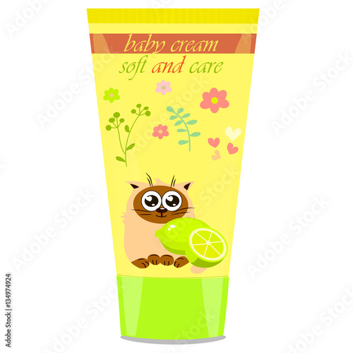 Baby cream tube with kids design