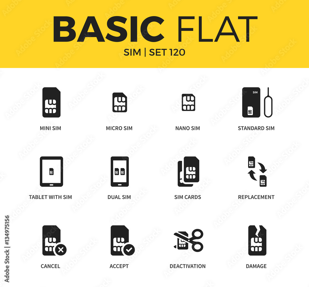 Basic set of SIM icons Basic set of SIM icons
