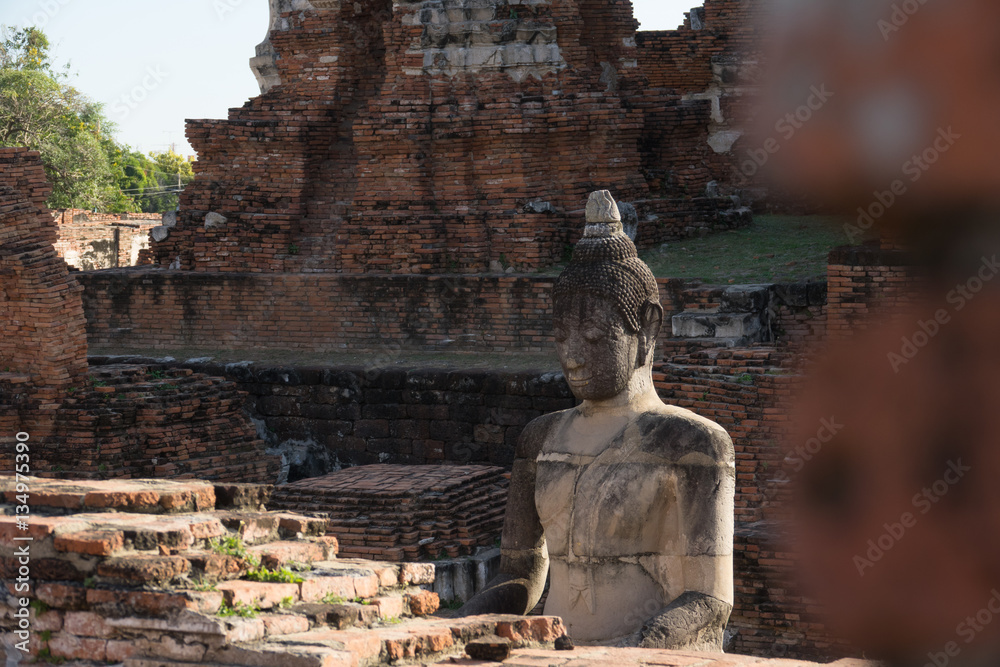 Buddha sculptures at Wat Phra Mahthat, Ayutthaya, Thailand