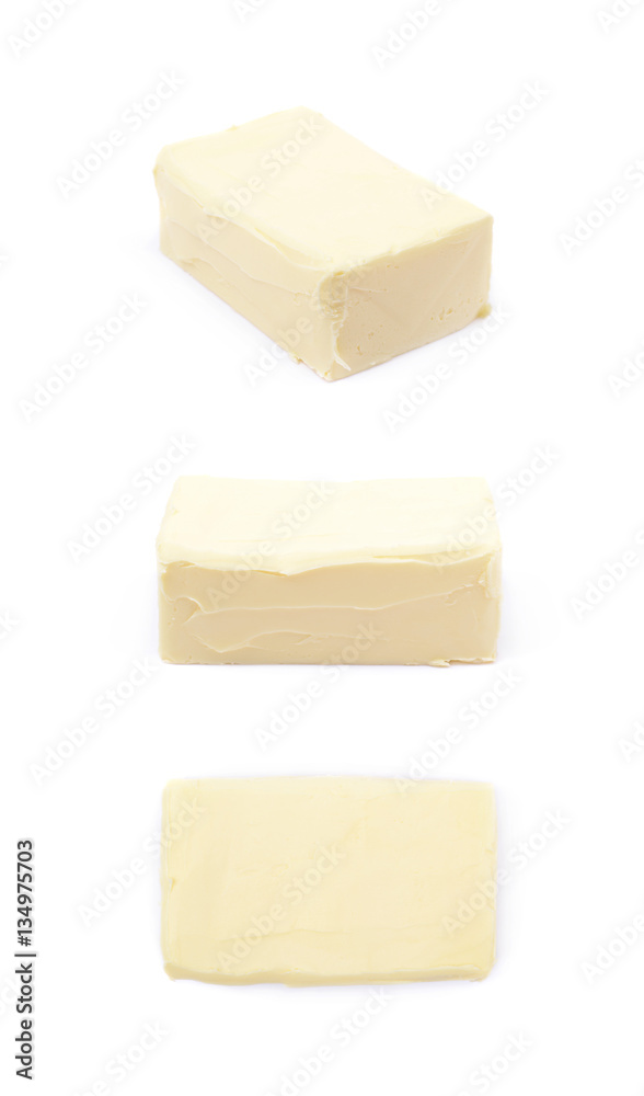 Piece of cooking butter isolated