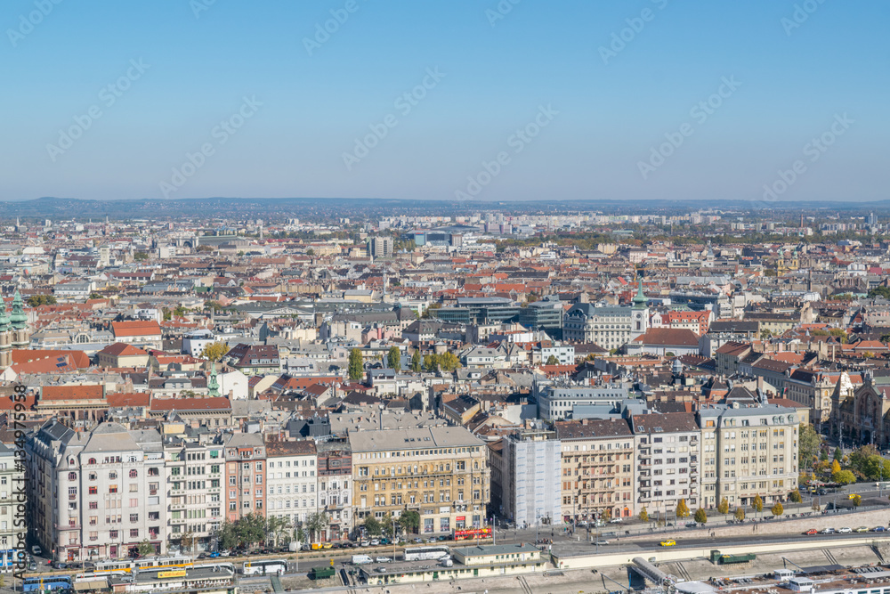 Aerial view on Budapest city