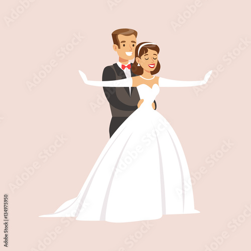 Newlyweds Doing Titaic Pose At The Wedding Party Scene