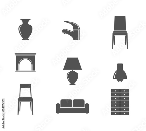 Furniture. Icon set