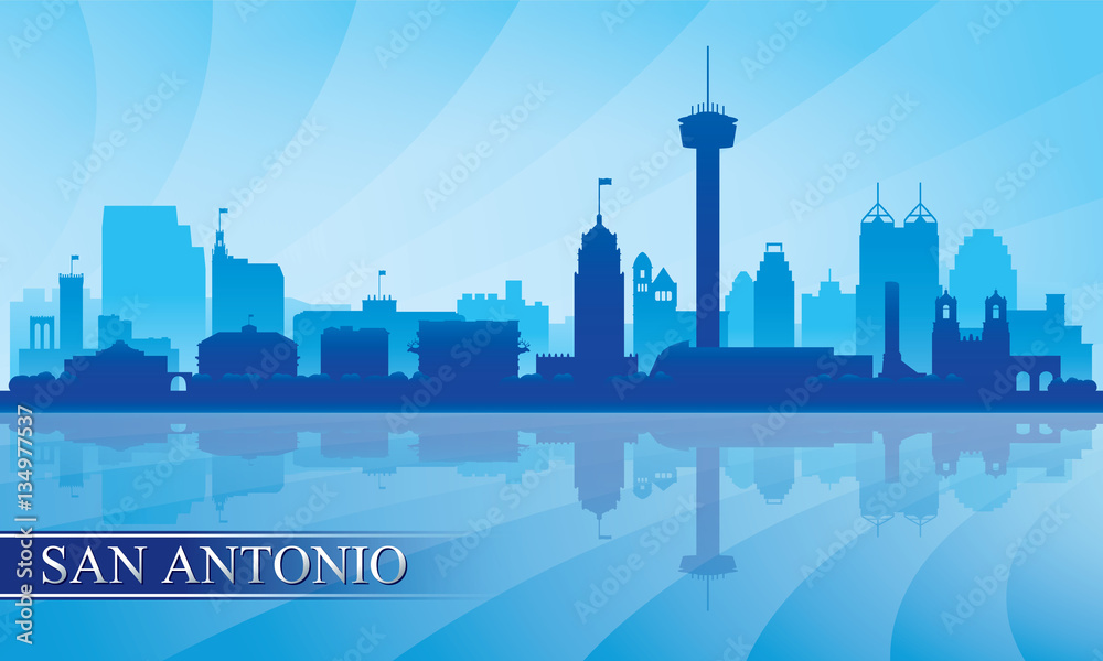 Fototapeta premium San Antonio city skyline silhouette background