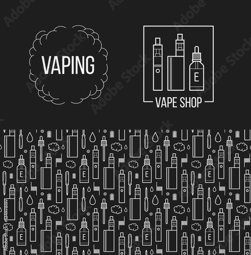 Vector illustration of vape and accessories