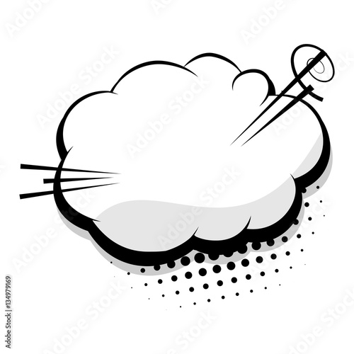 Halftone dot background style pop art. Blank template comic text speech cloud bubble. Dialog empty space. Creative composition idea conversation comics book sketch explosion sudden burst bomb.