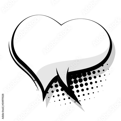 Comics book sketch explosion sudden burst bomb. Blank template comic text speech heart shape bubble. Halftone dot background style pop art. Dialog empty box space. Creative idea conversation.