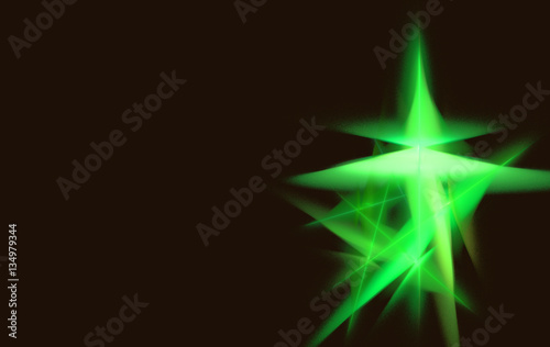 fractal green star and rays