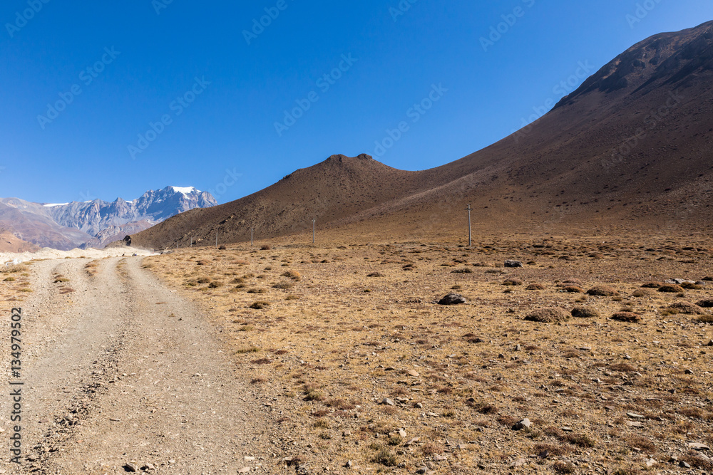 mountain road from Kagbeni to Muktinath, Nepal