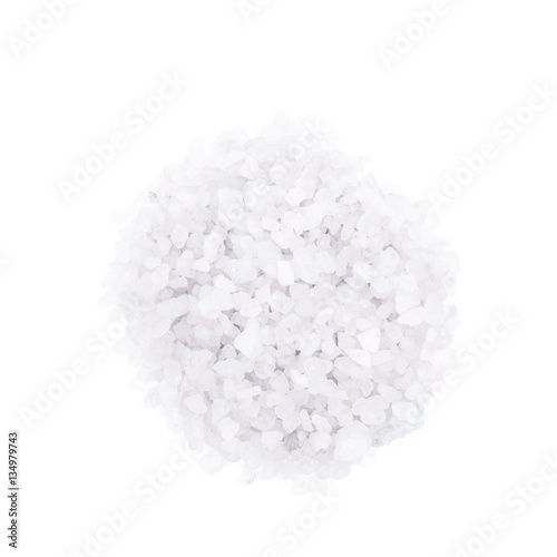 Pile of salt crystals isolated