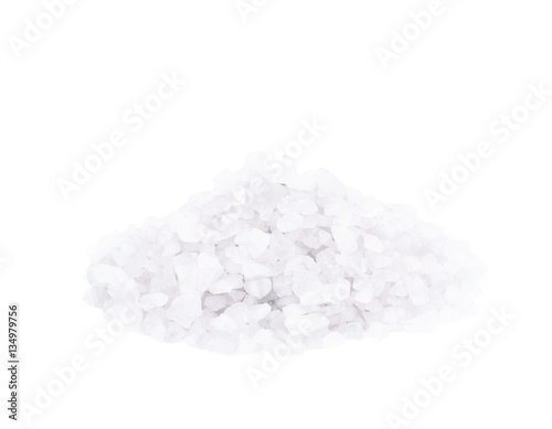 Pile of salt crystals isolated