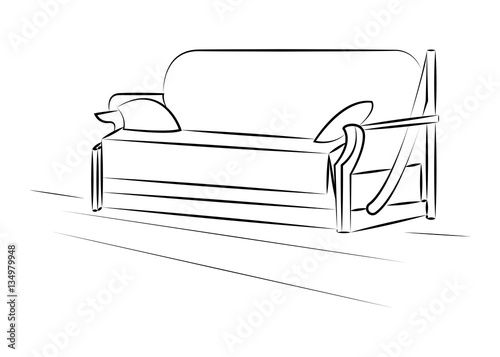 sofa sketch vector illustration