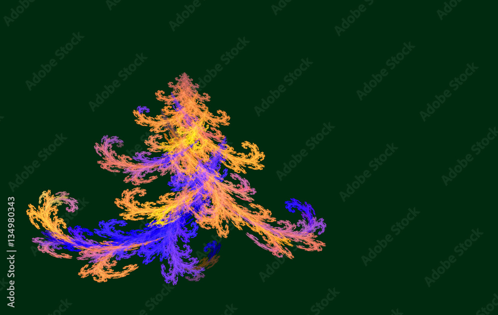 fractal Christmas tree on black