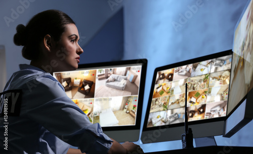 Safety of private property and modern technology. Safeguard monitoring home security cameras