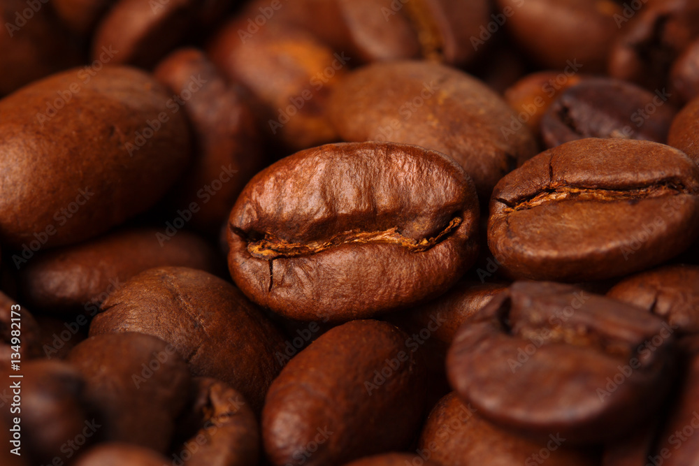 Coffee beans macro background. Coffee beans macro background.