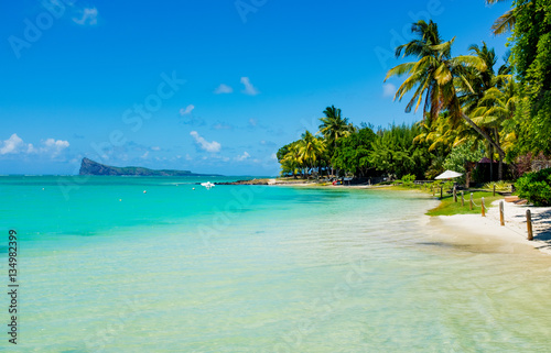 Fototapeta Naklejka Na Ścianę i Meble -  amazing white beaches of Mauritius island. Tropical vacation
