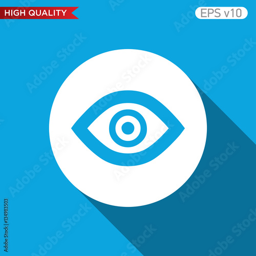 Colored icon or button of eye symbol with background