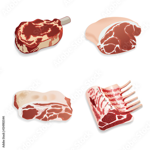 Uncooked organic  beef, pork, lamb meat